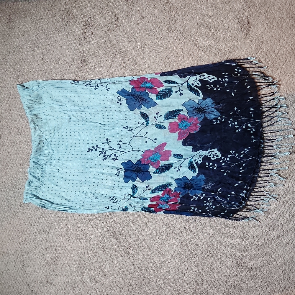 Blue flower scarf